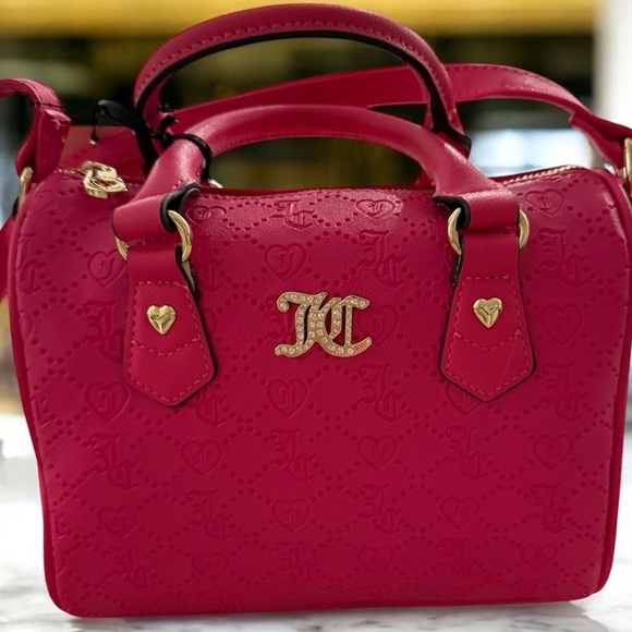 Juicy Couture Free Love satchel handbag in bright pink - Picture 2 of 9